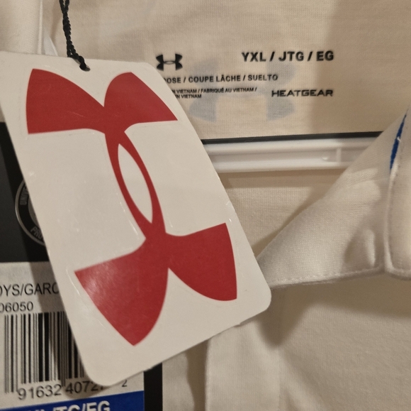 YOUTH Under Armour Camo Polo in Dark Blue and White YOUTH XL - Picture 4 of 4